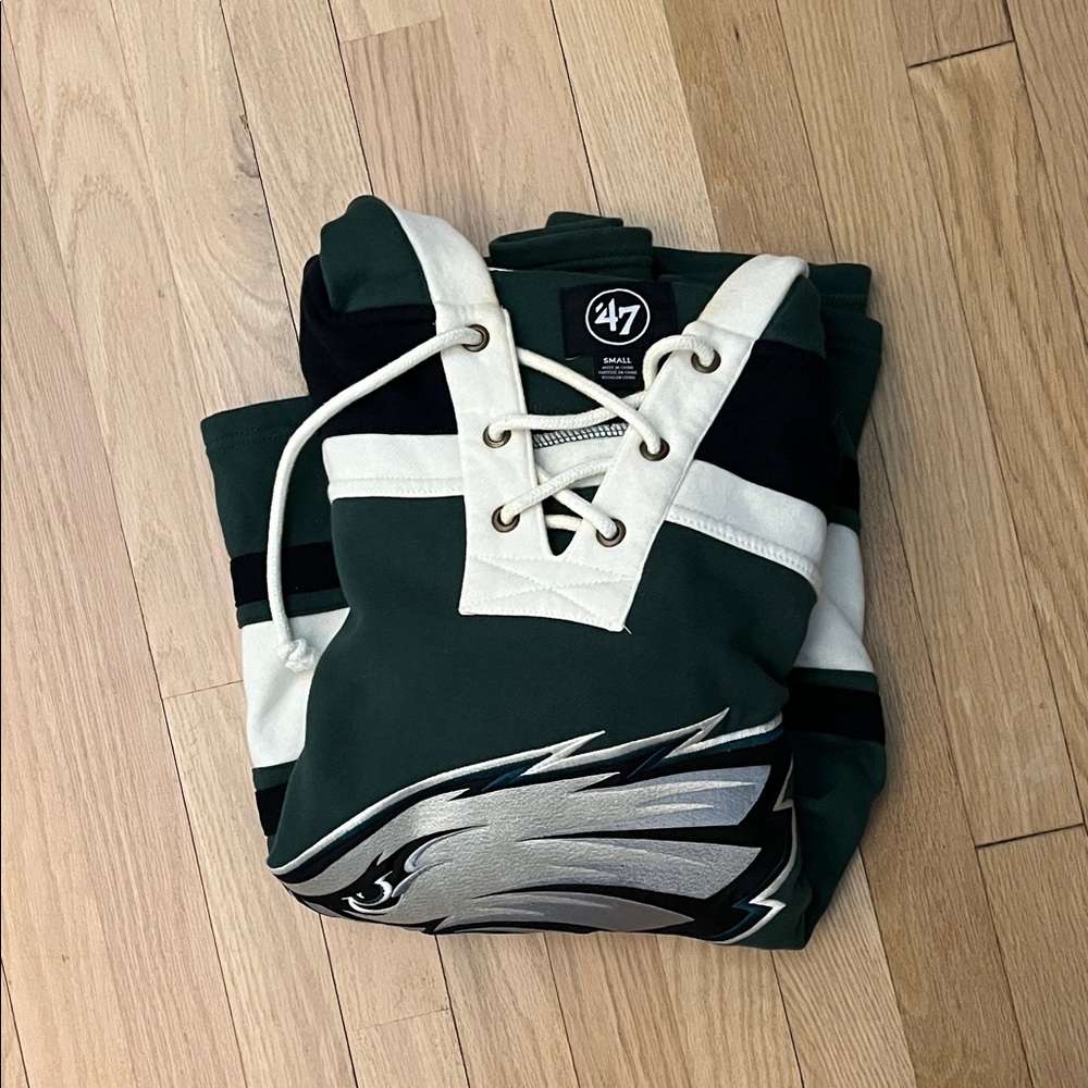 47 Green and White Lace-Up Hoodie Philadelphia eagles brand new